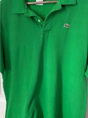 Lacoste Men’s Bright Green Pique Polo with Crocodile Logo